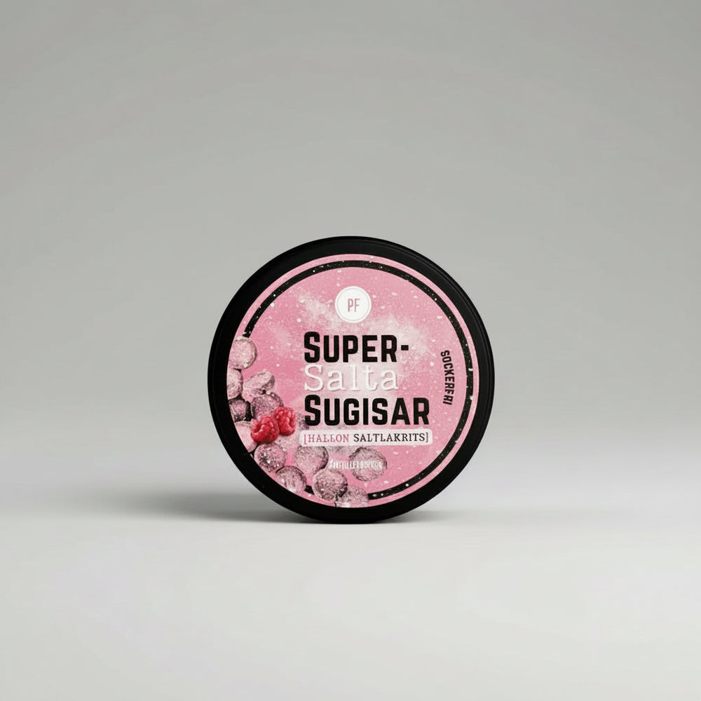 Pastillfabriken Super Salta Sugisar Hallon/Lakrits 35g – Scandinavian Sweets