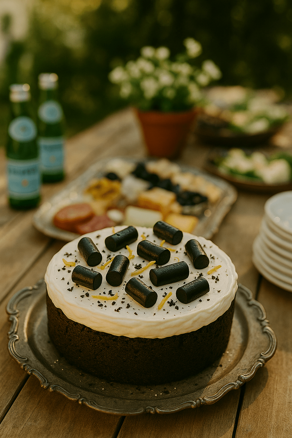 Rustik Saltlakritskaka med färskost och choklad - Finsk Lakrits